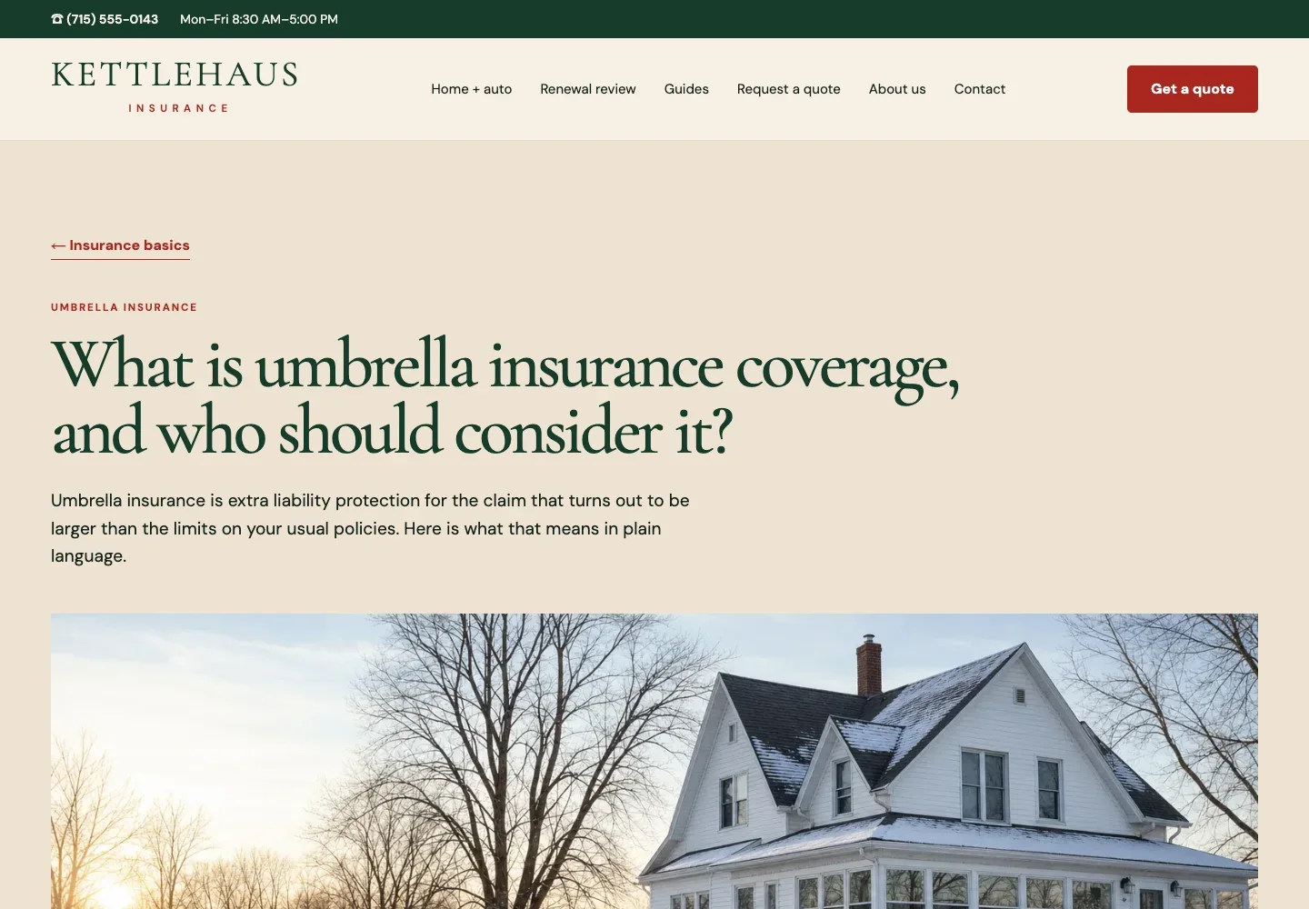 Kettlehaus Insurance's guide What is umbrella insurance coverage, and who should consider it?, built by Theo