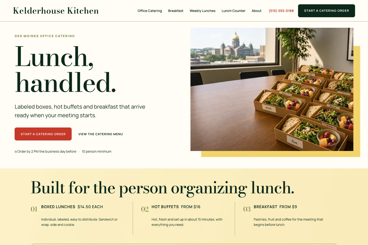 Kelderhouse Kitchen home page, built by Theo