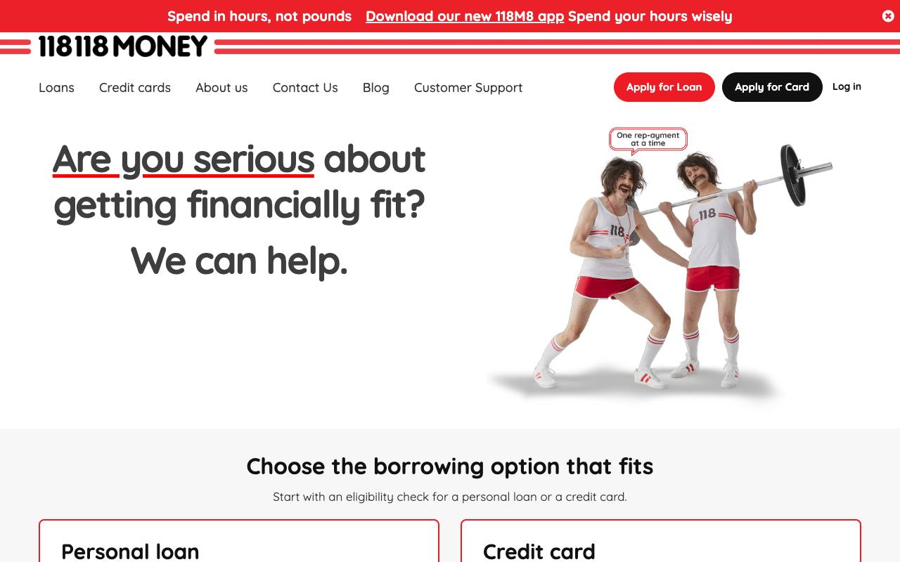 118 118 Money website, built and hosted by Theo